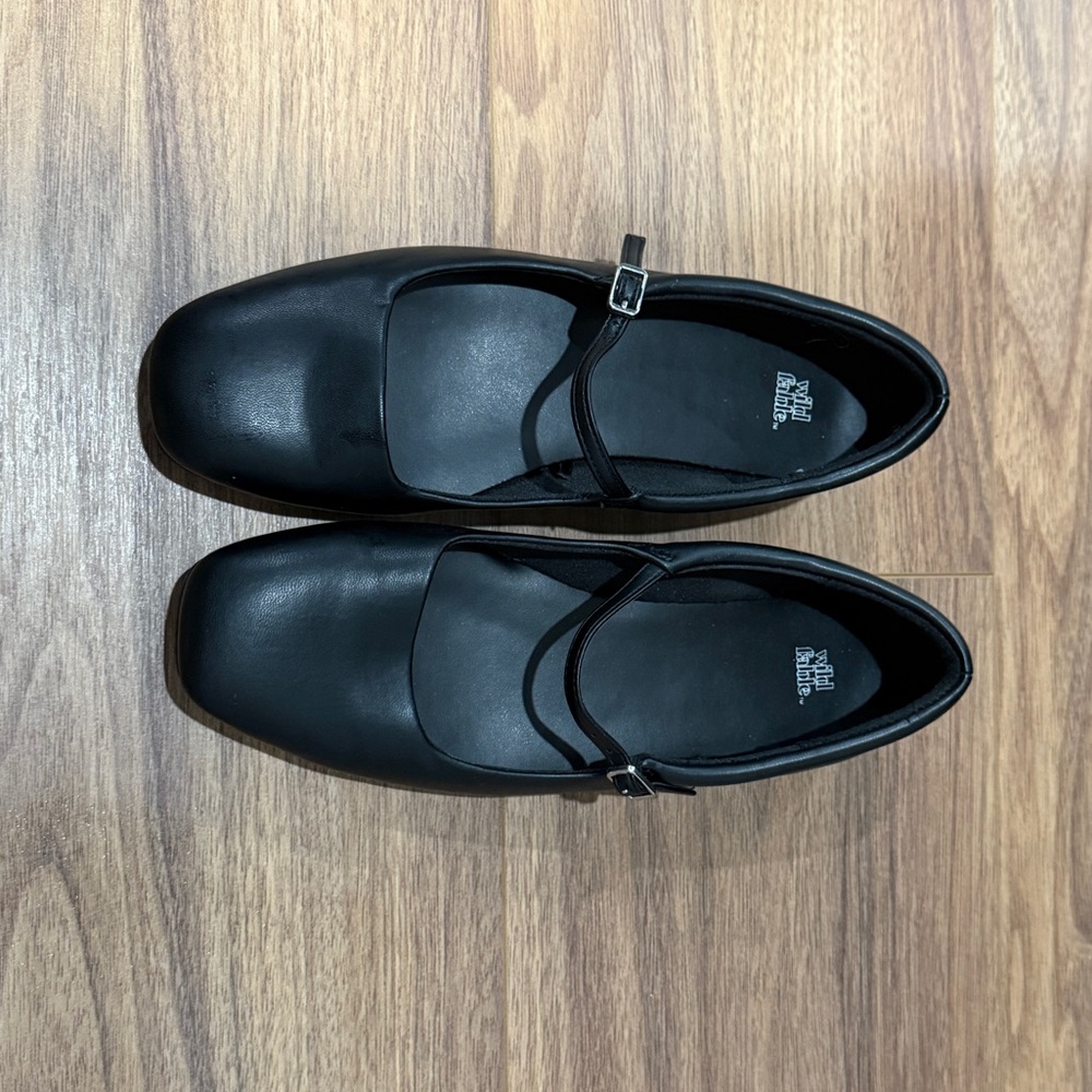 Black Leather Mary Jane’s